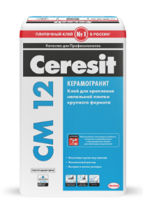 Клей для крепления напольной плитки крупного формата.Ceresit CM 12 Керамогранит — Cerezit