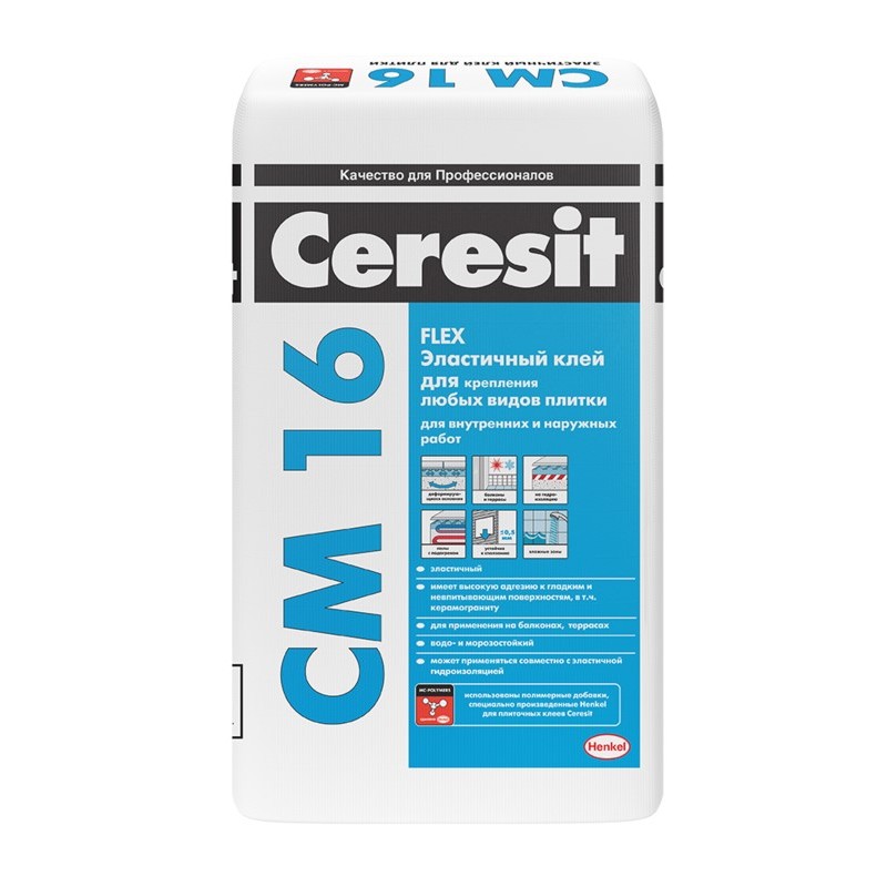 Эластичный клей для плитки для наружных и внутренних работCeresit CM 16 — Cerezit