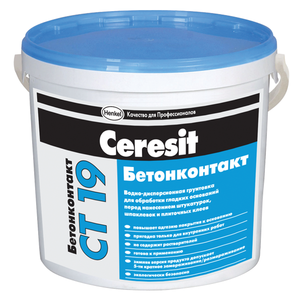 Бетонконтакт-грунтовка для обработки гладких оснований перед нанесением штукатурок, шпаклевок и плит — Cerezit