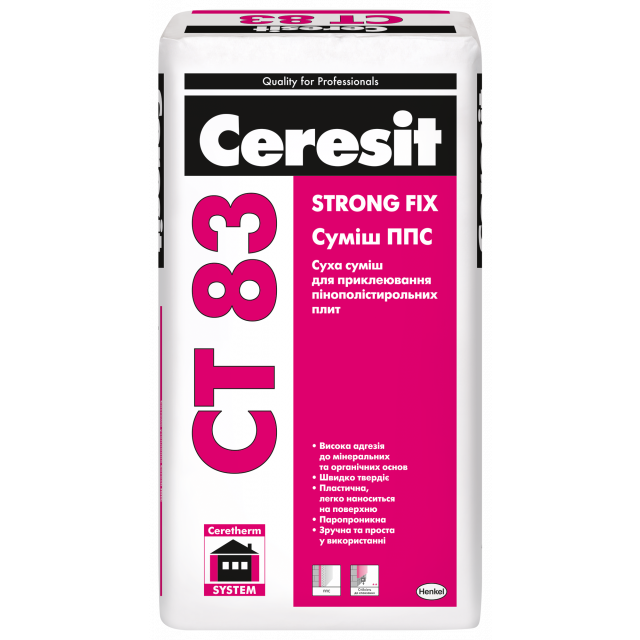 Клеевая CMесь для крепления плит из пенополистирола Ceresit CT 83 — Cerezit