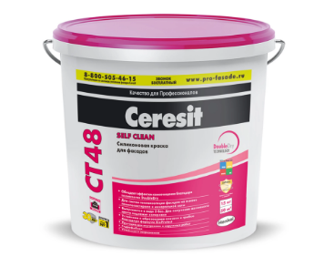 Силиконовая краска для внутренних и наружных работ Ceresit CT 48 — Cerezit