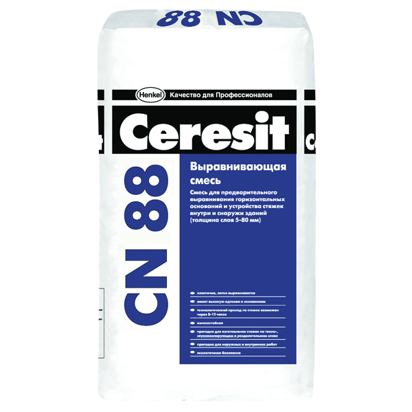 Высокопрочная выравнивающая смесь для пола Ceresit CN 88 (от 5 до 50 мм) — Cerezit