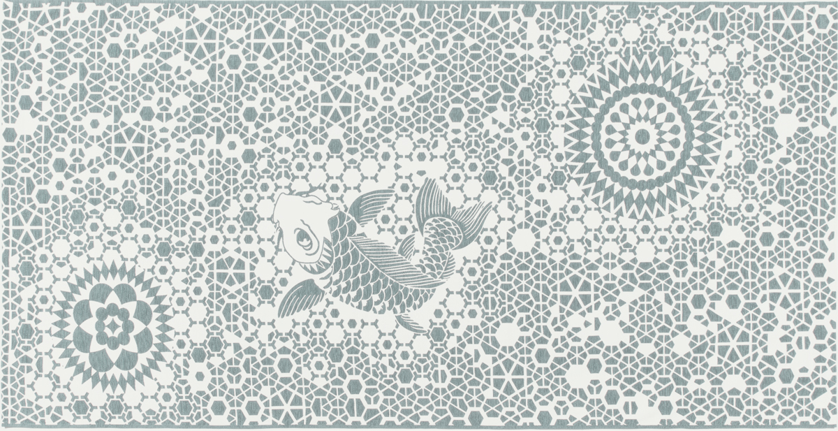 Дизайнерский ковер B.I.C. Milek Tatoo koi aqua grey