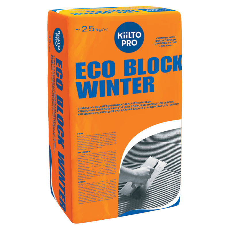 ECO BLOCK WINTER кладочно-клеевой раствор для боков из ячеистого бетона — Kiilto